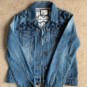 Jean Jacket w/ Aztec Design